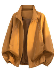 Herren Oversize-Leichtblouson mit Stehkragen und elastischem Saum – Karamell