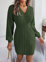 Mira | Damen Bodycon-Strickkleid modern & elegant – Grün