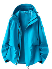 Herren wasserdichte Outdoorjacke mit abnehmbarer Fleece-Innenjacke Nord Taschen – Einzelmantel – Tauchblau