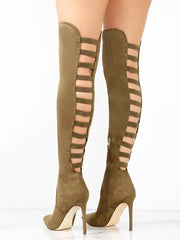Overknee-Stiefel Mit Hohem Absatz - Lynn – Khaki