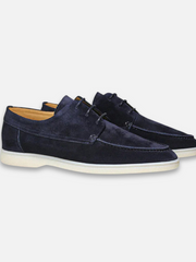 Richard | Herren Frühling Schnürbare Casual Bootsschuhe – Dunkelblau