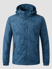 Damen leichte wasserabweisende Kapuzenjacke mit floralem Blätterdruck und verstellbarer Kapuze Nord Taschen – Männer - Ahornblau
