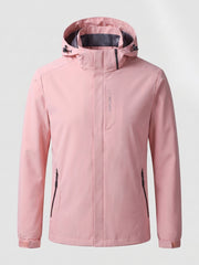 Herren Atmungsaktive Softshell Funktionsjacke mit Verstaubarem Kapuze und Klettverschluss-Manschetten Nord Taschen – Rosa (Damen)