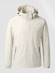 Herren Atmungsaktive Softshell Funktionsjacke mit Verstaubarem Kapuze und Klettverschluss-Manschetten Nord Taschen – Weiße Männer