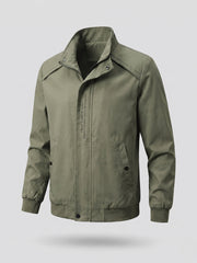 Herren lässige Bomberjacke im minimalistischen urbanen Look mit Stehkragen und Rippbündchen Nord Taschen – Bohnen grün - ungefüttert