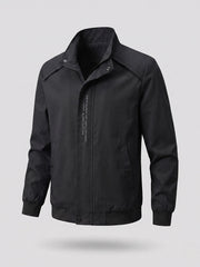 Herren lässige Bomberjacke im minimalistischen urbanen Look mit Stehkragen und Rippbündchen Nord Taschen – Schwarz (nicht gefüttert)