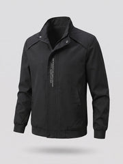 Herren lässige Bomberjacke im minimalistischen urbanen Look mit Stehkragen und Rippbündchen Nord Taschen – Schwarz gefüttert