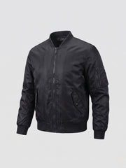 Herren gepolsterte Bomberjacke mit gestepptem thermischem Futter und Utility-Tasche am Ärmel Nord Taschen – Schwarz (mit Baumwollfüllung)