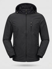 Herren Leichte Atmungsaktive Kapuzenjacke für den Outdoor-Bereich mit Brusttasche und Unsichtbarem Reißverschluss Nord Taschen – 878 Schwarz