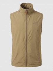 Leichte Outdoor Softshell-Weste für Herren mit Stehkragen und durchgehendem Reißverschluss Nord Taschen – Khaki
