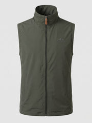 Leichte Outdoor Softshell-Weste für Herren mit Stehkragen und durchgehendem Reißverschluss Nord Taschen – Militärfarbe