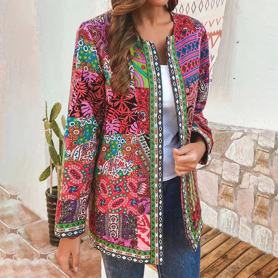 Zoryelle – Bunte Boho-Patchworkjacke