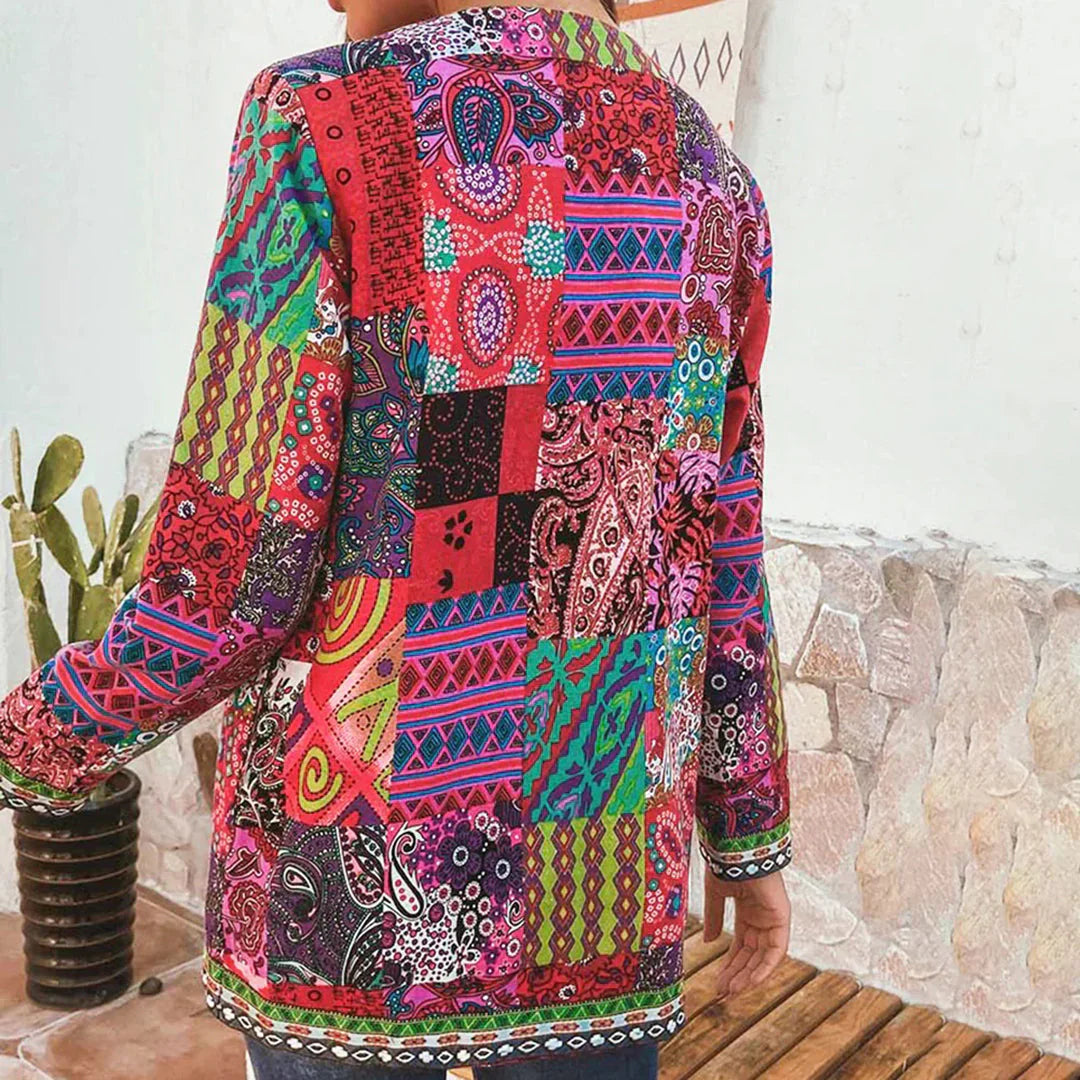 Zoryelle – Bunte Boho-Patchworkjacke