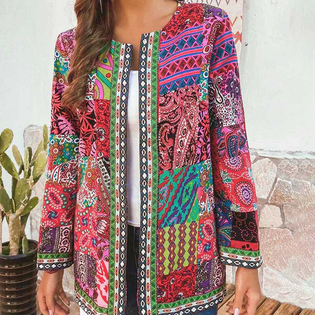 Zoryelle – Bunte Boho-Patchworkjacke