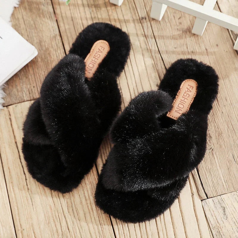 Lässige winter-flauschhausschuhe mit wohliger wärme für damen