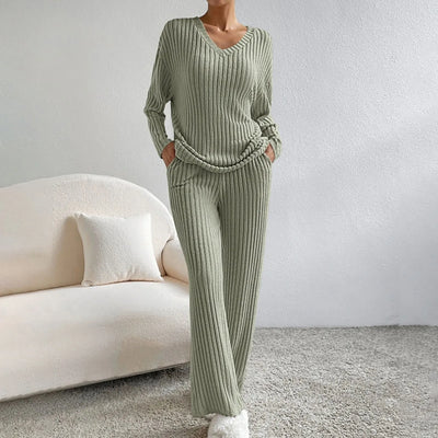 Daphne – stilvolles zweiteiliges Set mit geripptem design für damen