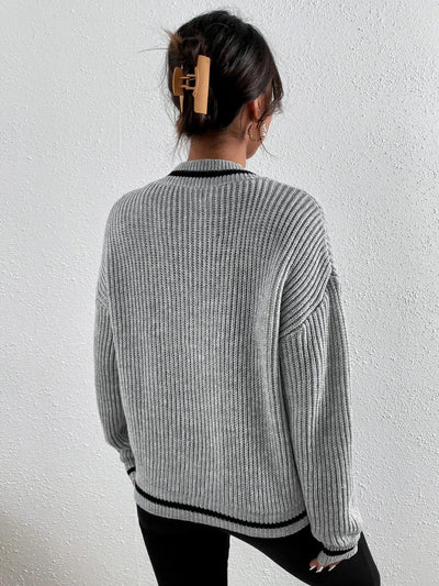 Marina | Gestreifter Waffelstrick-Pullover