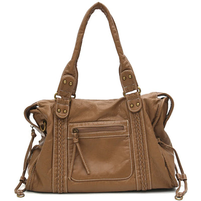 Vintage Vegan Schultertasche – Elegante Damen Crossbody Bag aus Eco-Leder