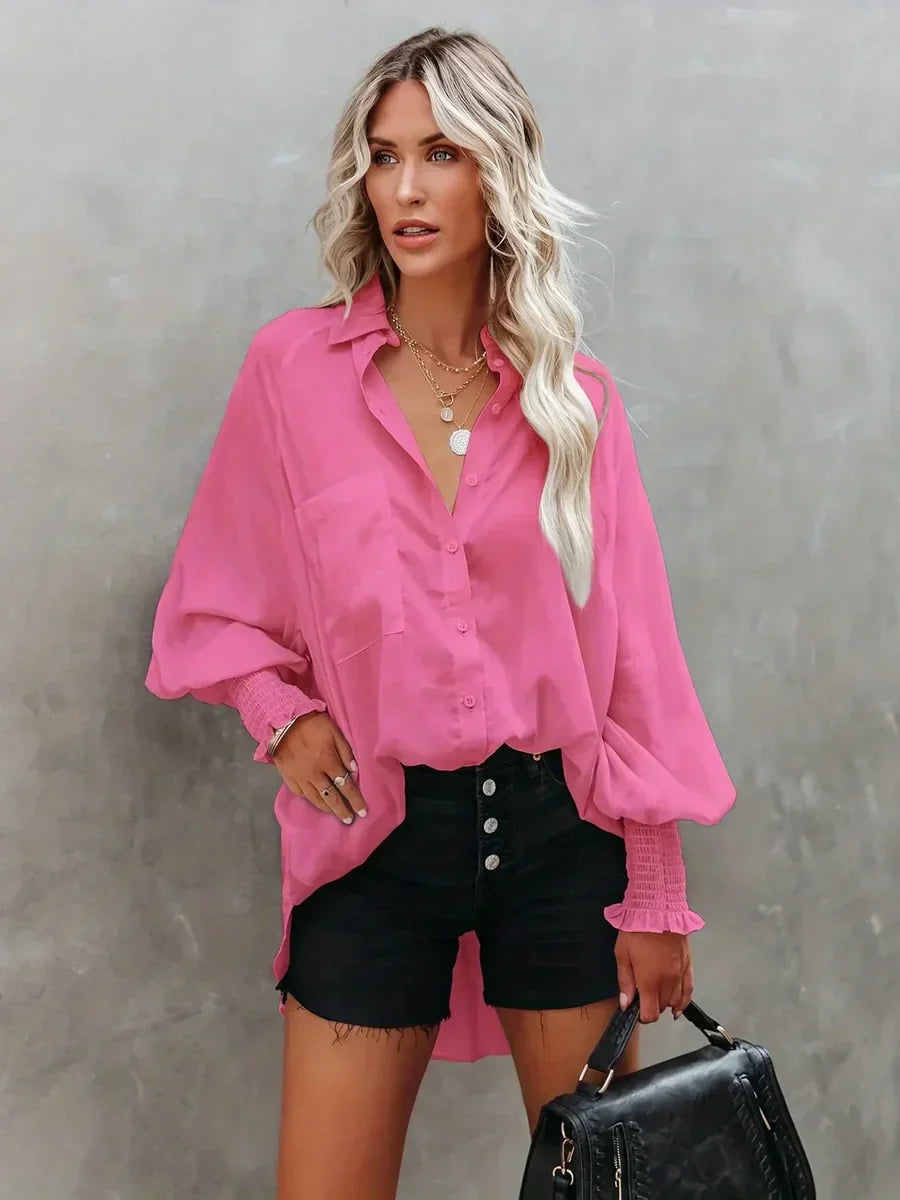 Klassisches langarmshirt mit zeitlosem schnitt für damen