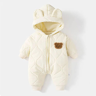 Kapuzen-Winteroverall mit Bärenmotiv für Babys – Warm & Flauschig