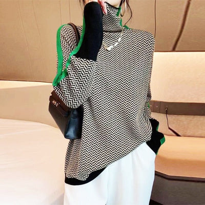 Lena | Rollkragenpullover in Mélange-Strick