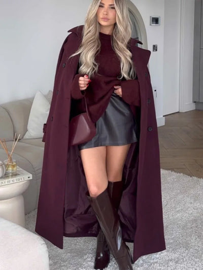 Liesel | Eleganter Burgundy-Langmantel