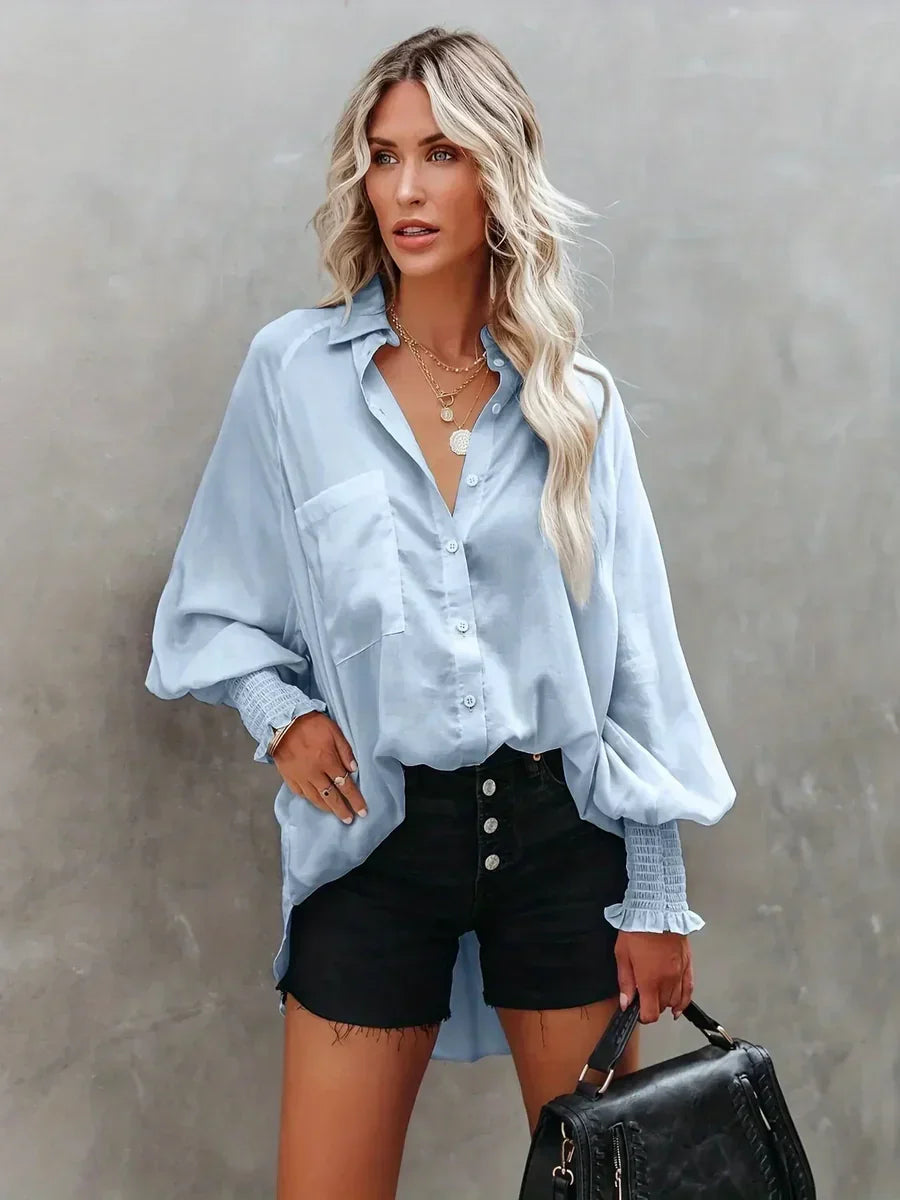 Klassisches langarmshirt mit zeitlosem schnitt für damen