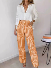 Clara | Stilvolles Blusen-Hosen-Set für Damen – Orange