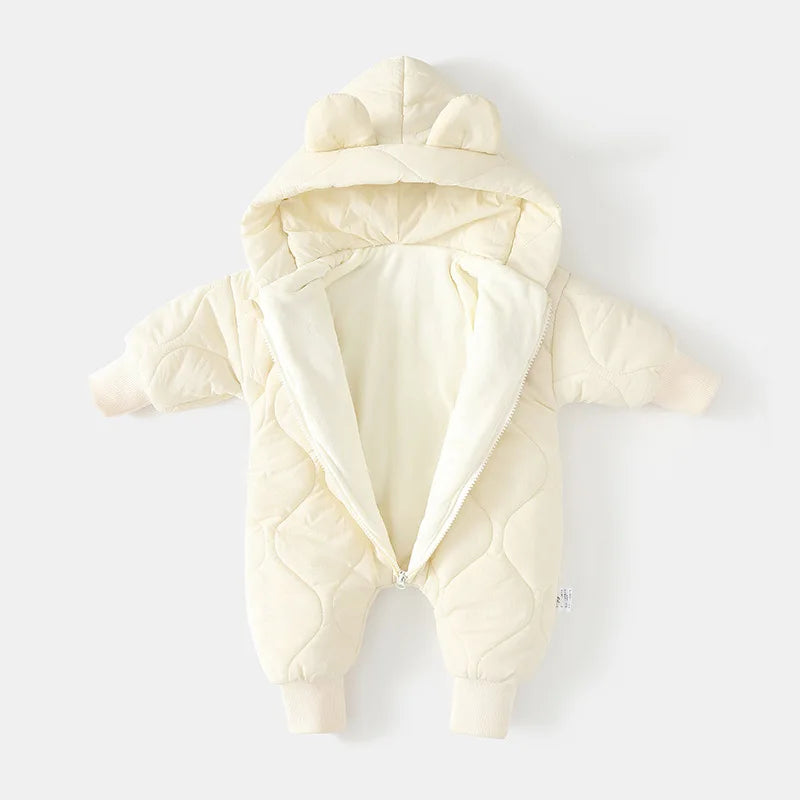 Kapuzen-Winteroverall mit Bärenmotiv für Babys – Warm & Flauschig
