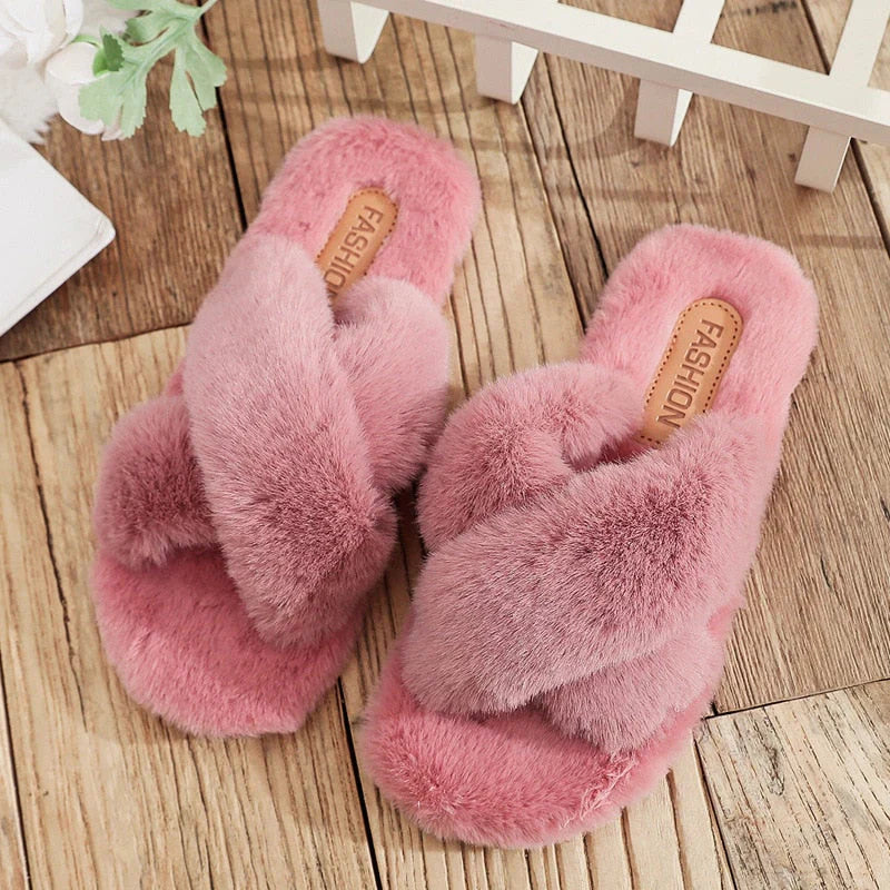 Lässige winter-flauschhausschuhe mit wohliger wärme für damen