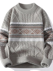 Elena | Stylischer Herren-Strickpullover nordisch & warm – Kaki