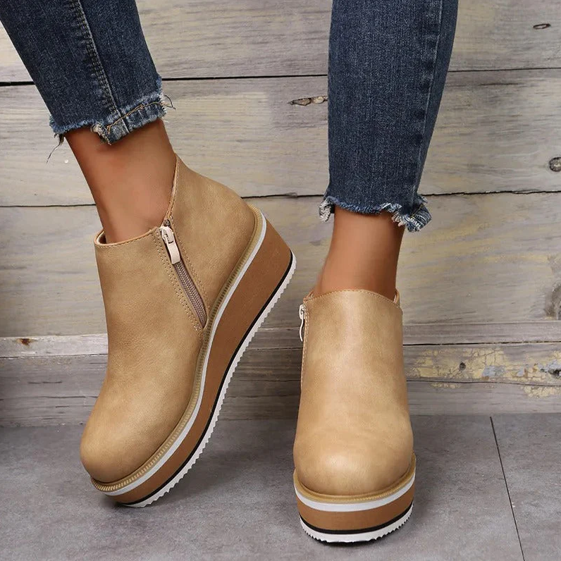 Stylische plateau-stiefeletten für frauen