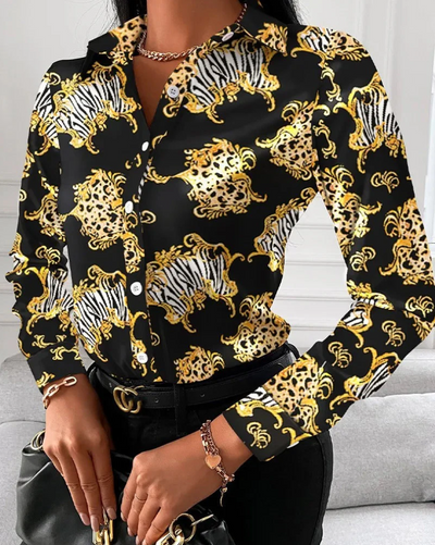 Retro-inspirierte bluse mit zeitloser eleganz für damen