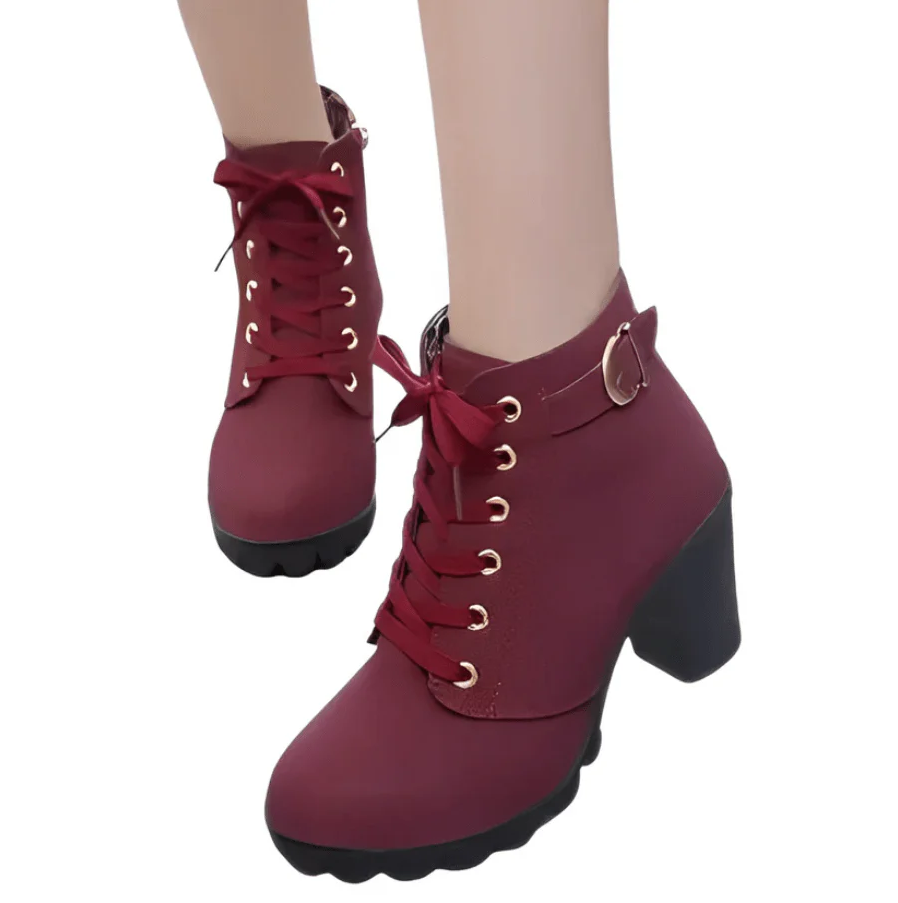 Damenstiefeletten mit schnürsenkeln