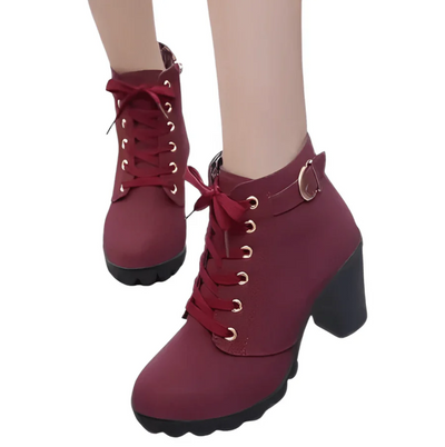 Damenstiefeletten mit schnürsenkeln