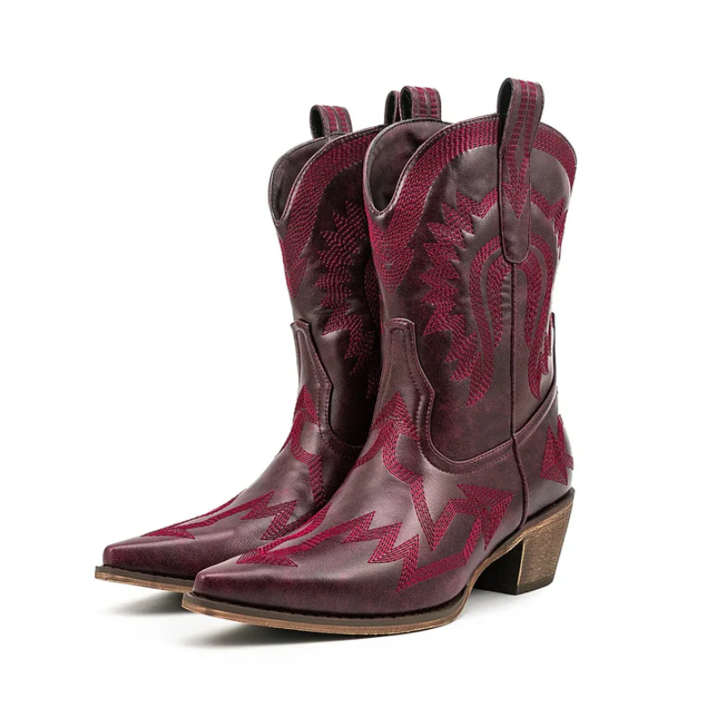 Sinaa - klassische western-cowboystiefel aus leder für damen