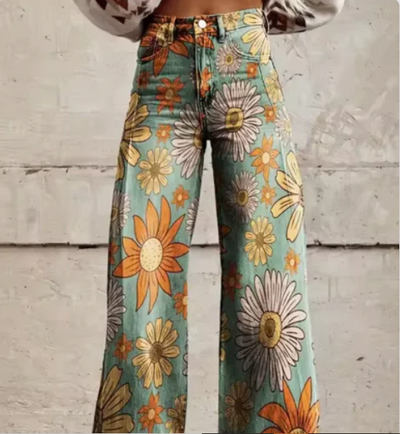 Anzhela – weite hose mit buntem print