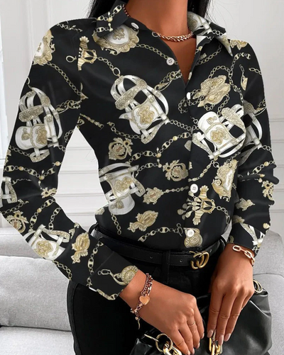 Retro-inspirierte bluse mit zeitloser eleganz für damen