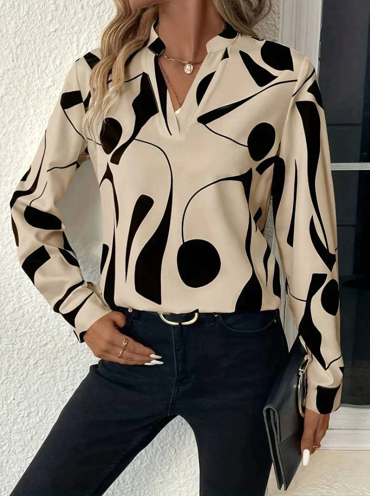 Elegante bluse mit print für damen
