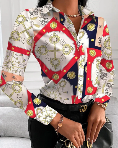 Retro-inspirierte bluse mit zeitloser eleganz für damen