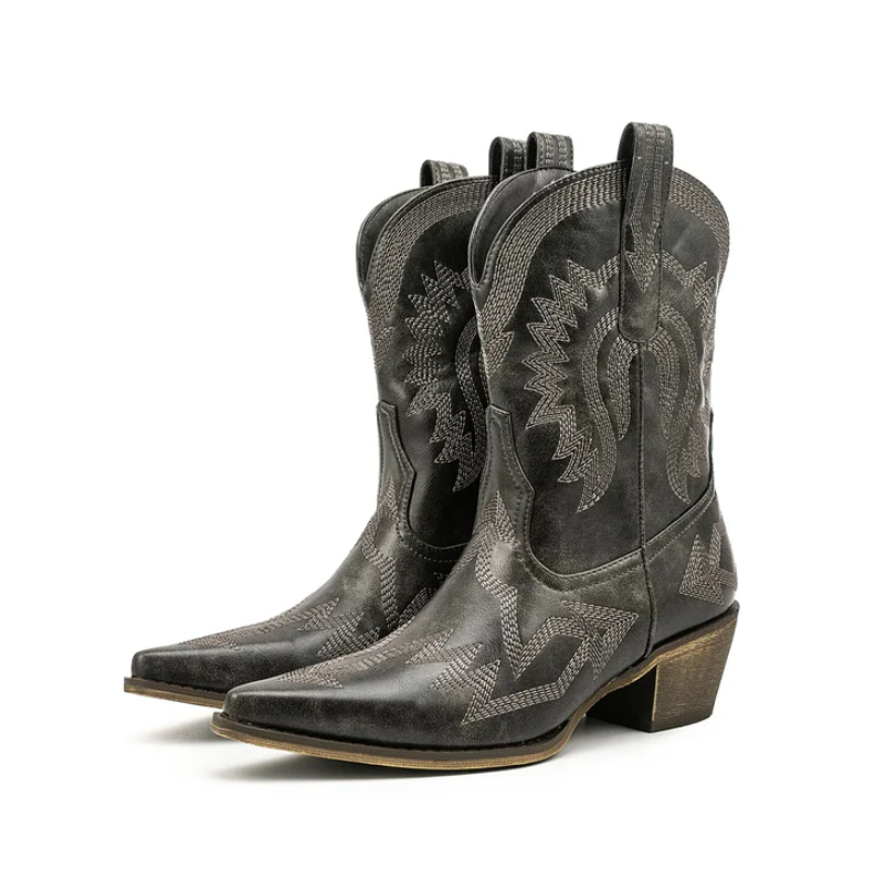 Sinaa - klassische western-cowboystiefel aus leder für damen