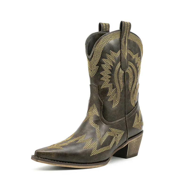 Sinaa - klassische western-cowboystiefel aus leder für damen
