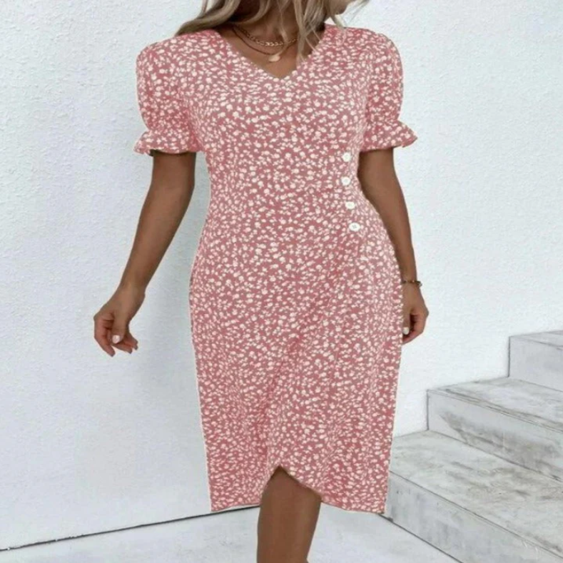 Amalia - schickes midi-wickelkleid für damen pure eleganz