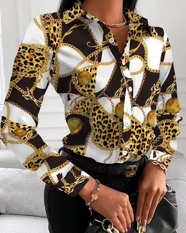 Retro-inspirierte bluse mit zeitloser eleganz für damen