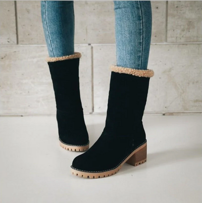 Warm gefütterte damenstiefel für den winter