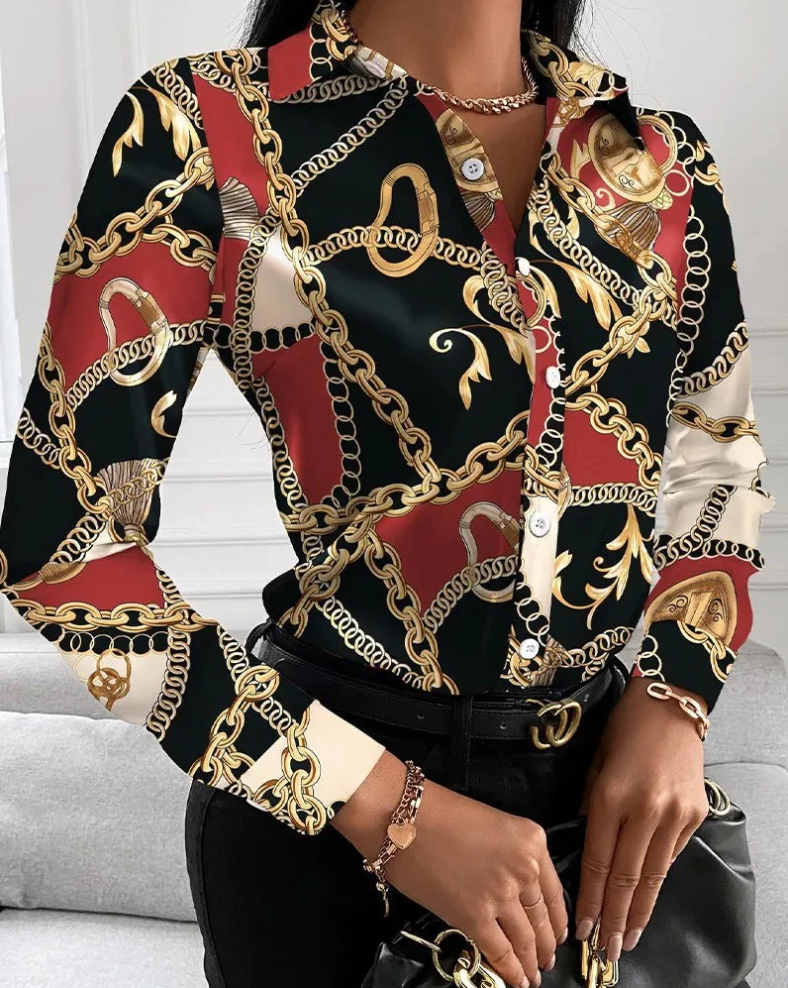Retro-inspirierte bluse mit zeitloser eleganz für damen