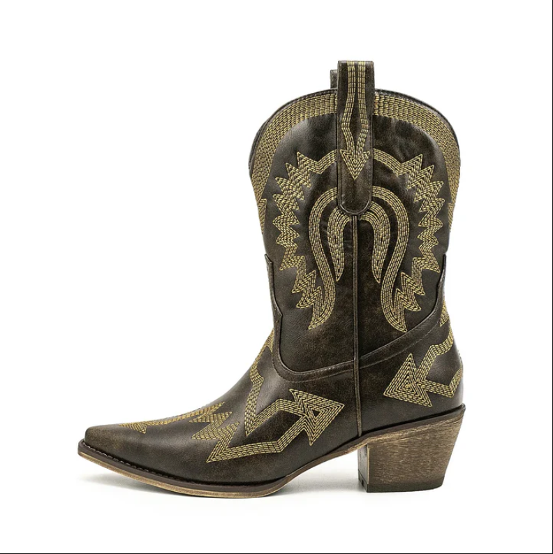 Sinaa - klassische western-cowboystiefel aus leder für damen