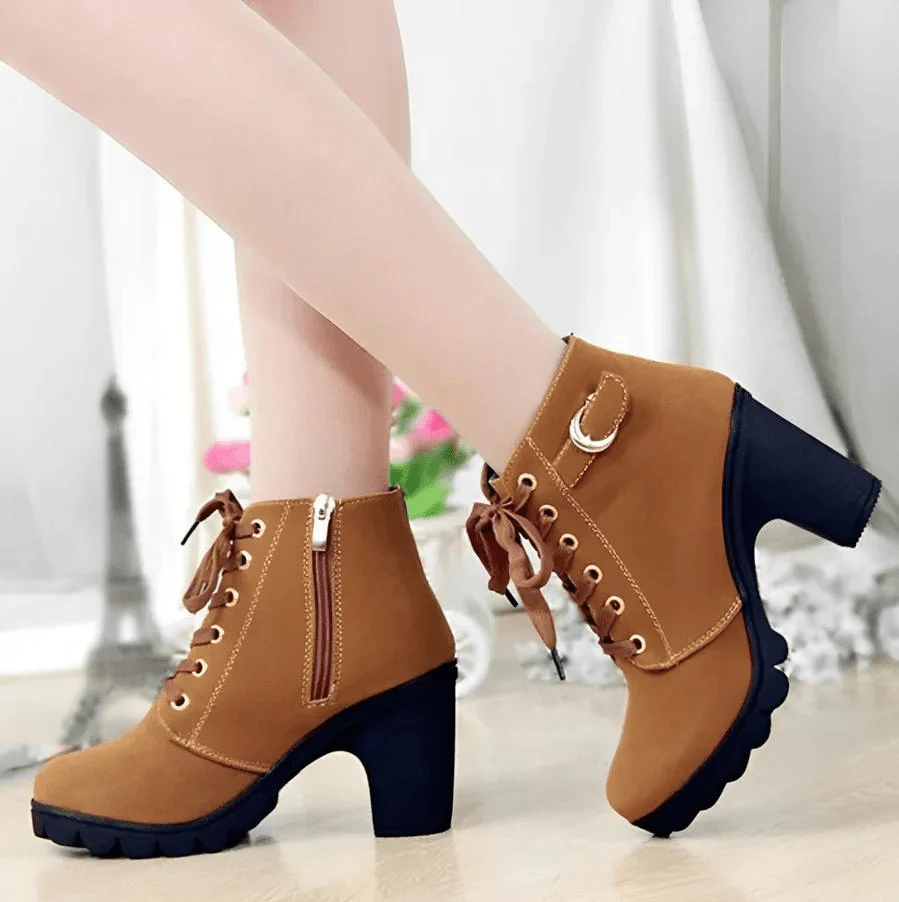 Damenstiefeletten mit schnürsenkeln