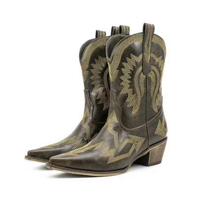 Sinaa - klassische western-cowboystiefel aus leder für damen