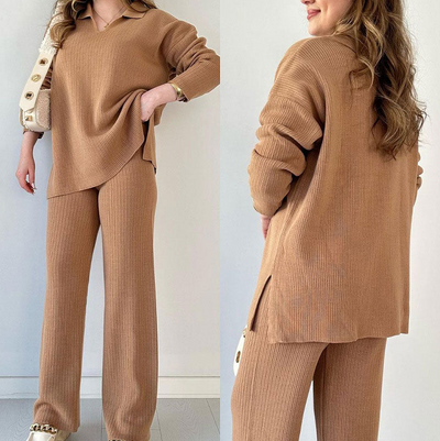 Lauren - schickes zweiteiliges set mit v-ausschnitt für damen